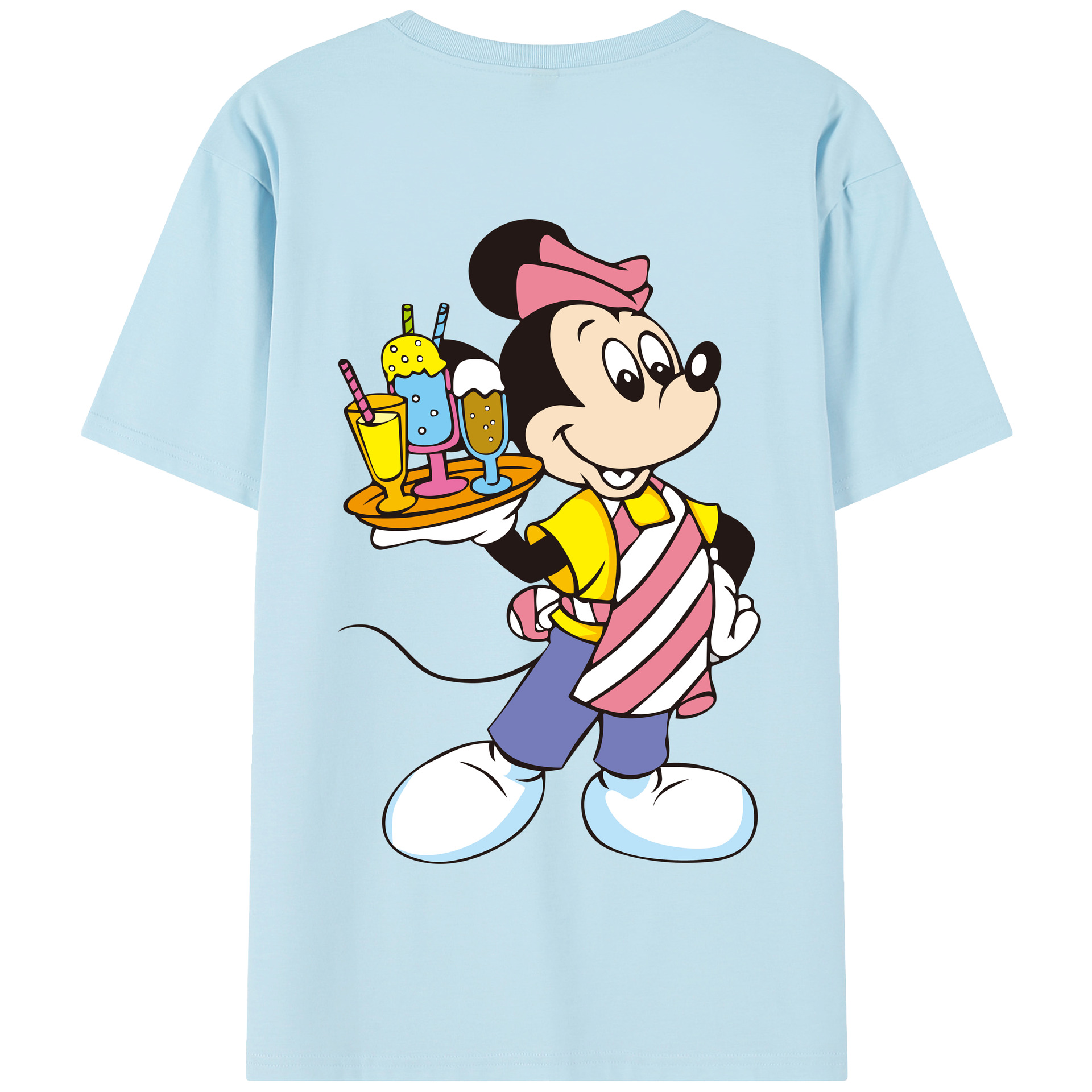 （画像用） ミッキーマウス Mickey Mouse 綿100％半袖Tシャツ（背面プリント）